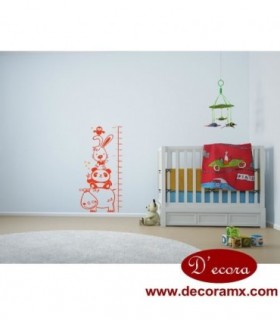 Vinilo Animales Con Regla Medidora 121