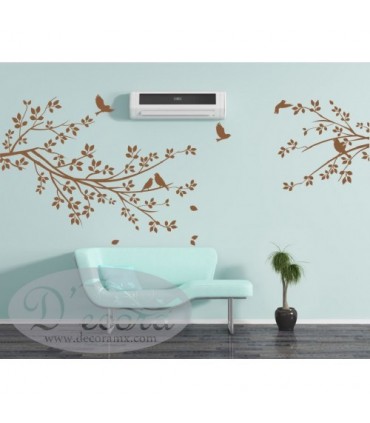 Vinilo Ramas Con Aves 128