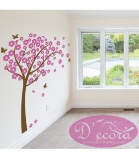 Vinilo Árbol Con Mariposas 308