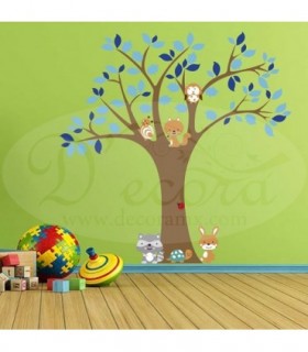 Vinilo Árbol Animales Bosque 324