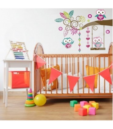 Vinilo Rama Búhos 1003