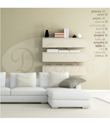 Vinilo Texto Piensa - +